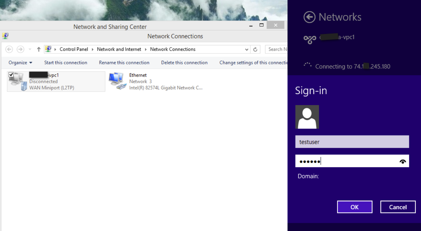 Username and password