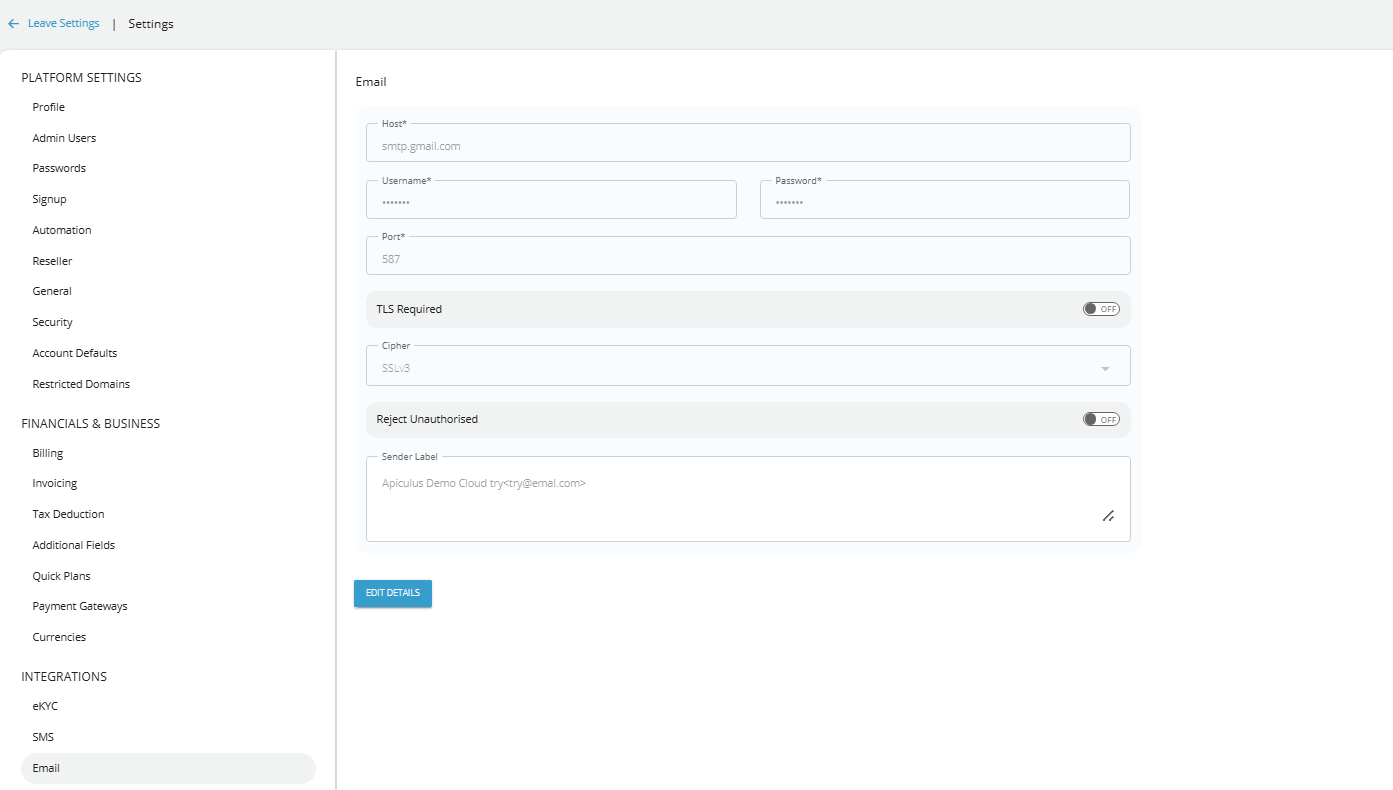 Configuring System Emails using SMTP