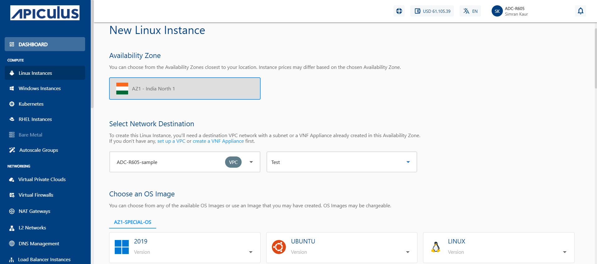 Create Linux Instance