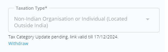 Updating a Subscriber's Taxation Category