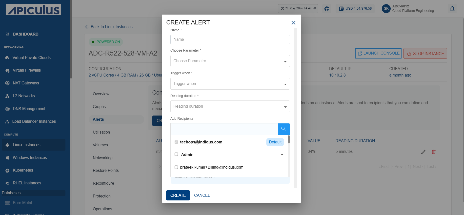 Configuring Alerts on Linux Instances